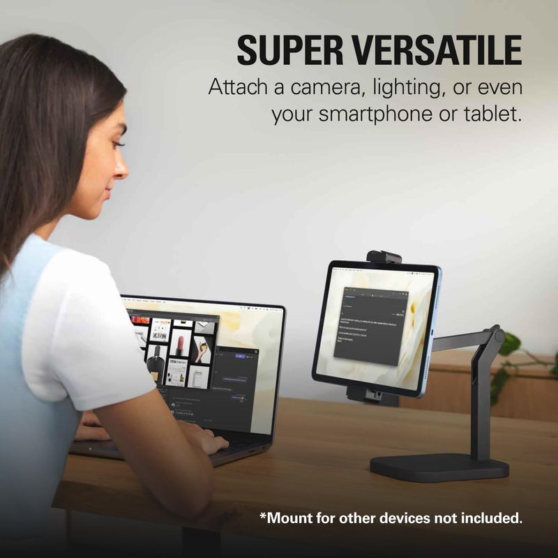 elgato حامل مكتب ويف - ذراع تركيب قابلة للتعديل للميكروفونات، Works، HyperX، Rode، Fifine، Shure والمزيد من الميكروفونات، متوافق مع خيوط 1/4، 3/8 و 5/8، للتسجيل/البودكاست/البث - Image 5